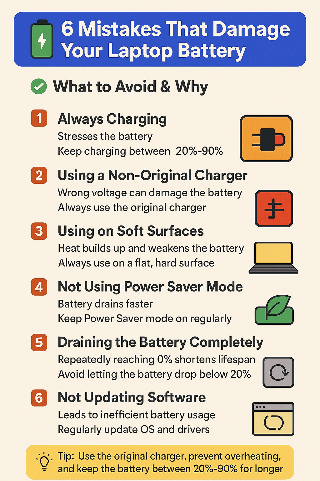 6 Mistakes That Damage Your Laptop Battery - Techprithibi